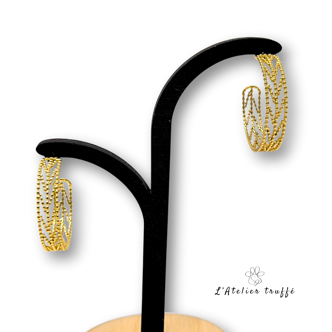 Boucles d’oreilles “Éclat Doré Épis” – Bohm Paris