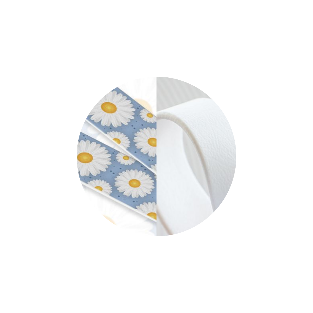 Collier « Marguerite » en Biothane – Motif fleuri, couleur au choix