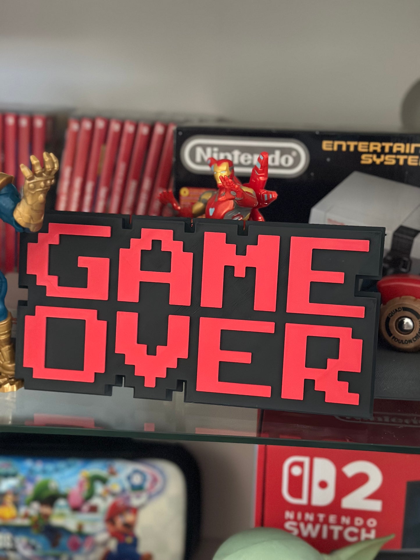🎮 Plaque déco gaming “GAME OVER” – Impression 3D style rétro pixel