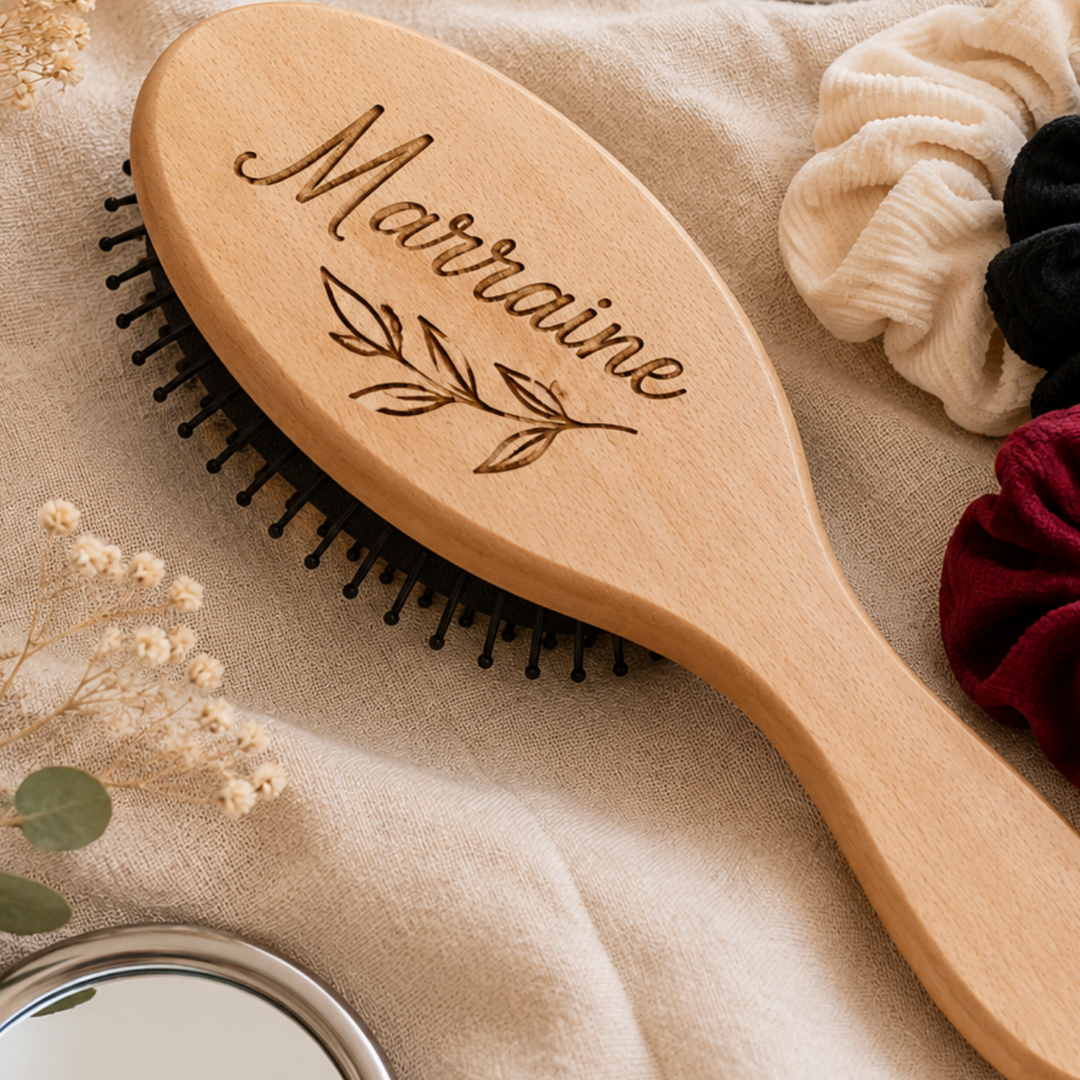 Brosse gravée Marraine personnalisée – Cadeau Marraine