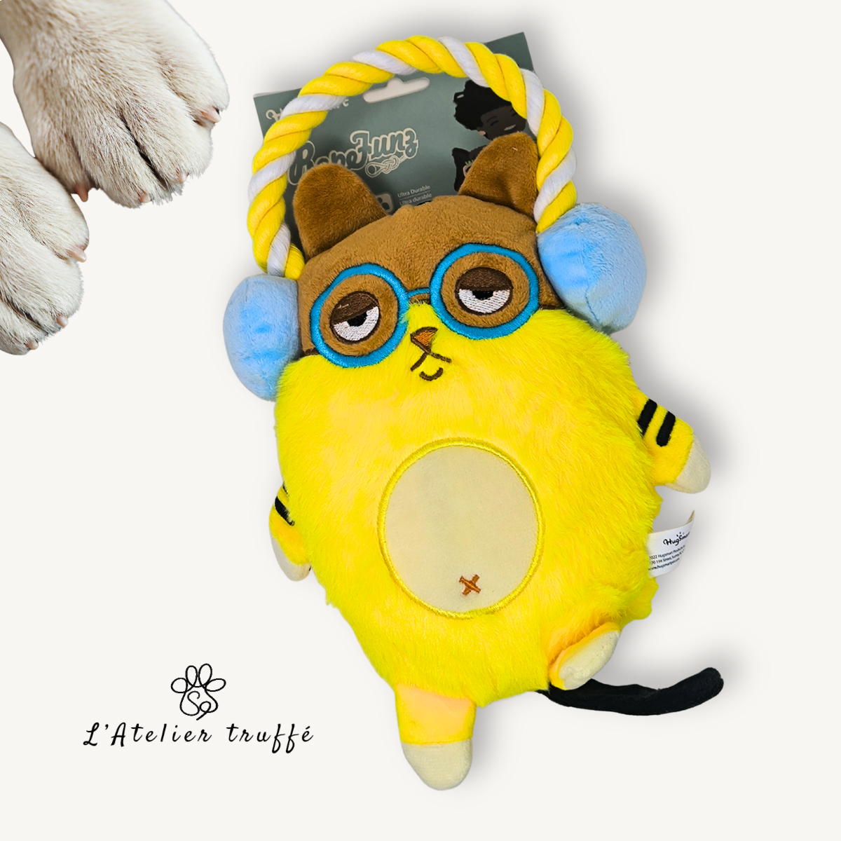 🐭 Jouet pour chien – Souris rigolote avec corde & pouet pouet