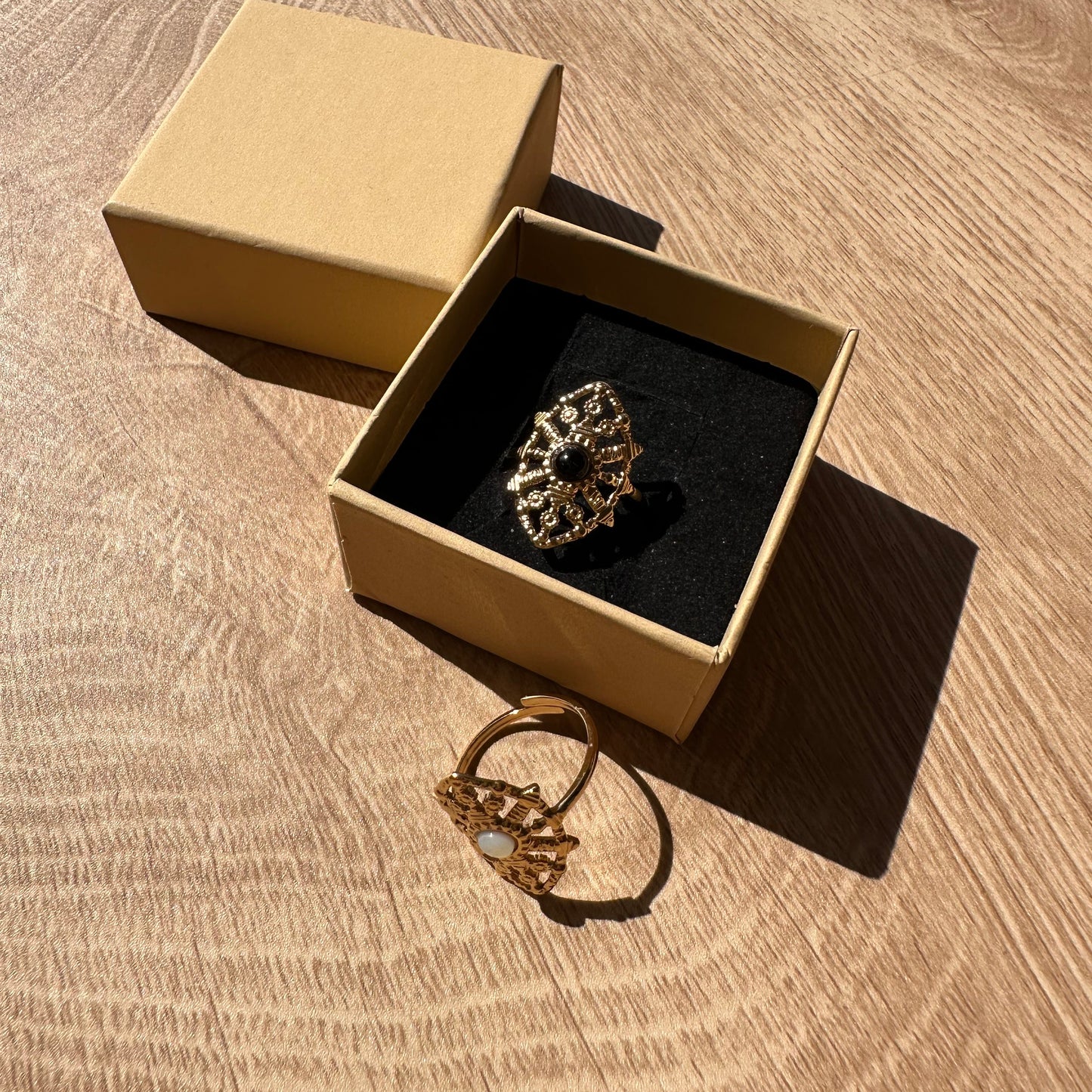 Bague "Élégia Noire" – Bohm Paris - pierre naturelle