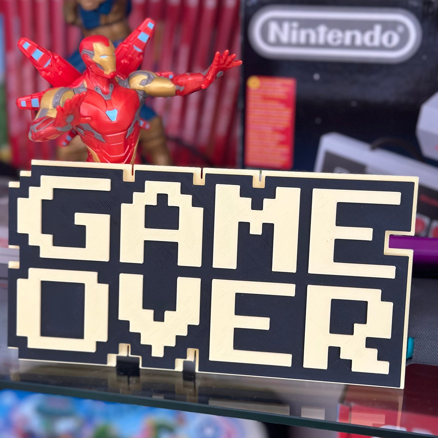 🎮 Plaque déco gaming “GAME OVER” – Impression 3D style rétro pixel