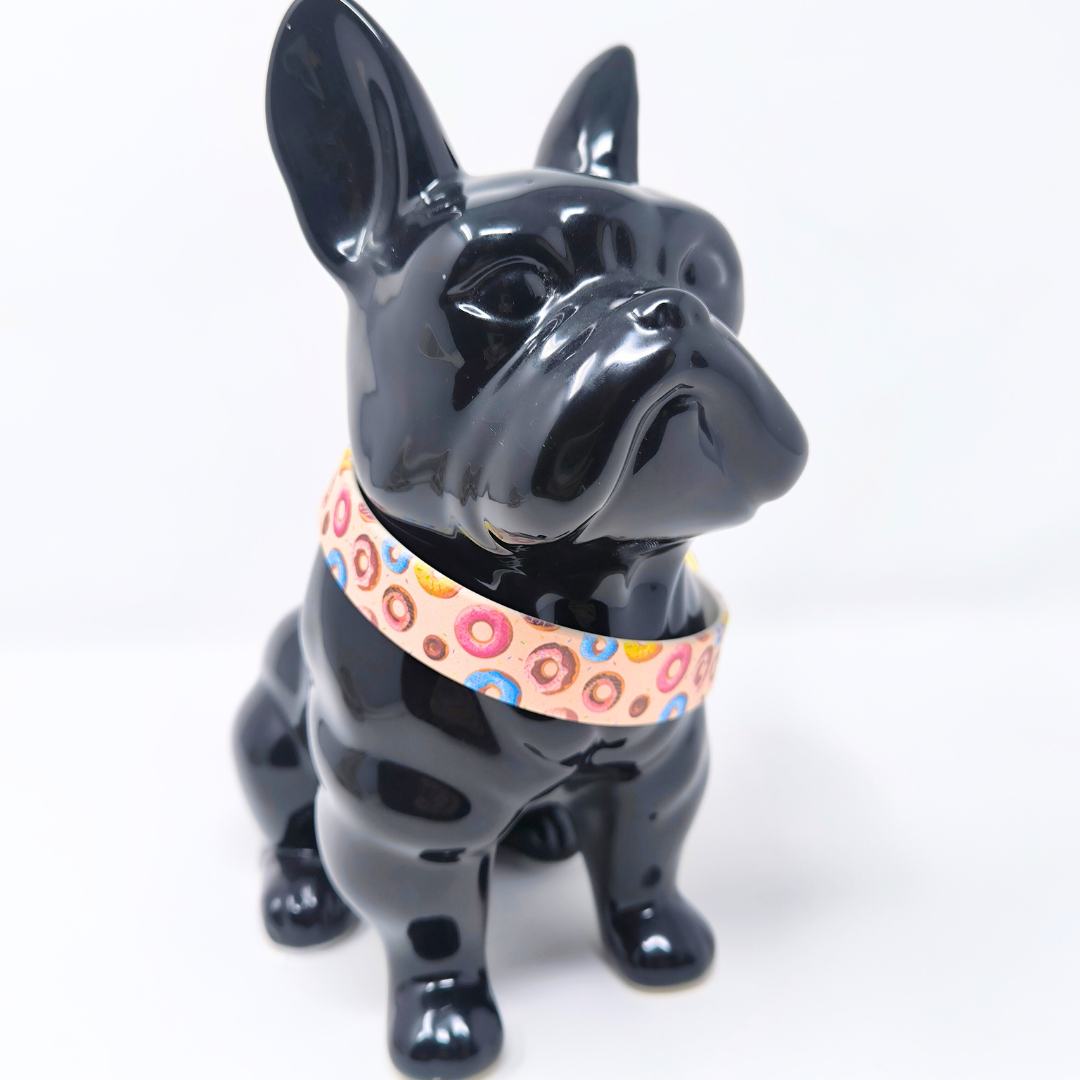 Collier « Donut » en Biothane – Motif gourmand, couleur au choix