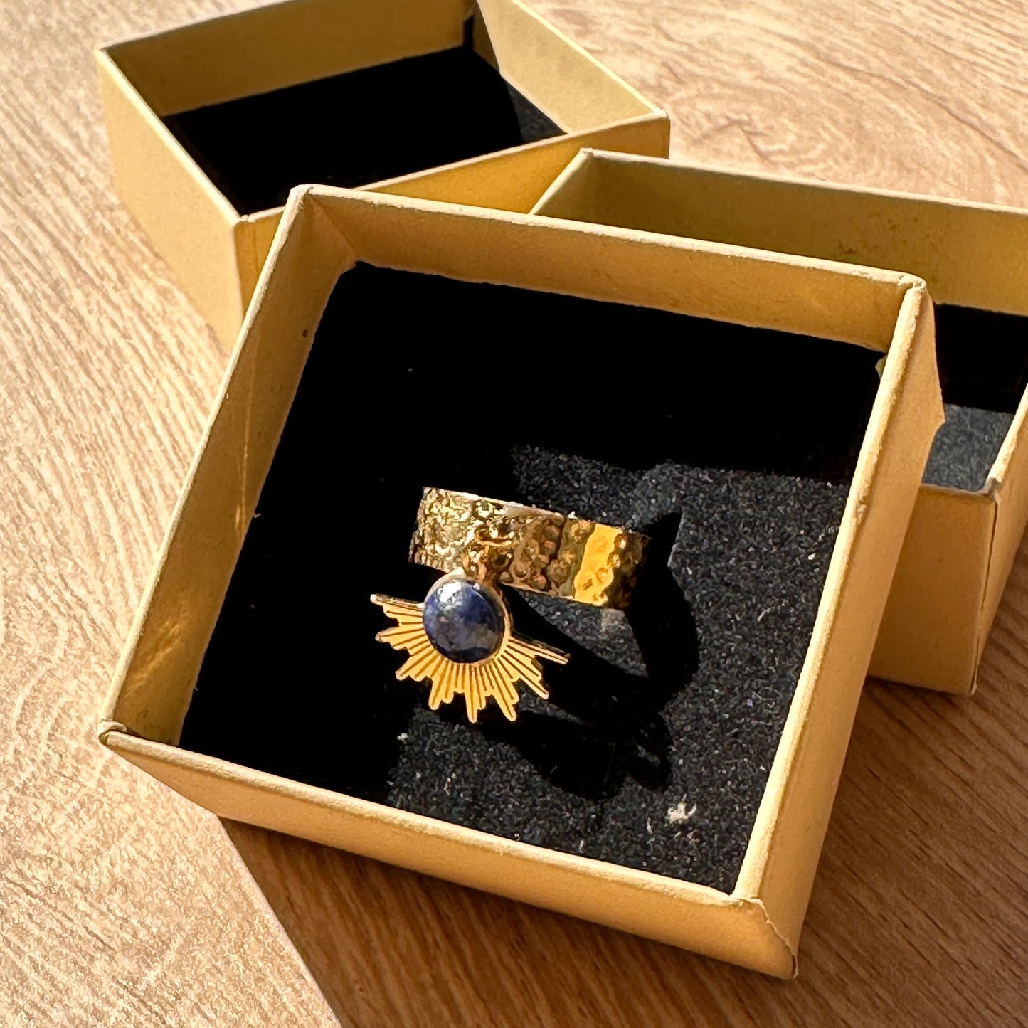 ✨ Bague Bohm Paris soleil & pierre bleue