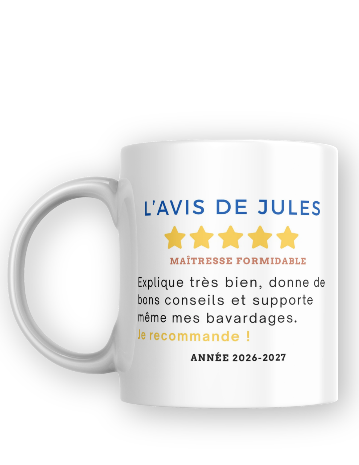 Mug personnalisé Maîtresse ou Maître – Avis 5 étoiles