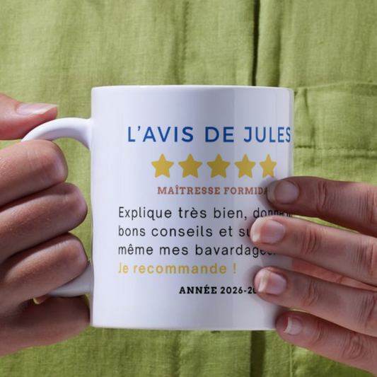 Mug personnalisé Maîtresse ou Maître – Avis 5 étoiles