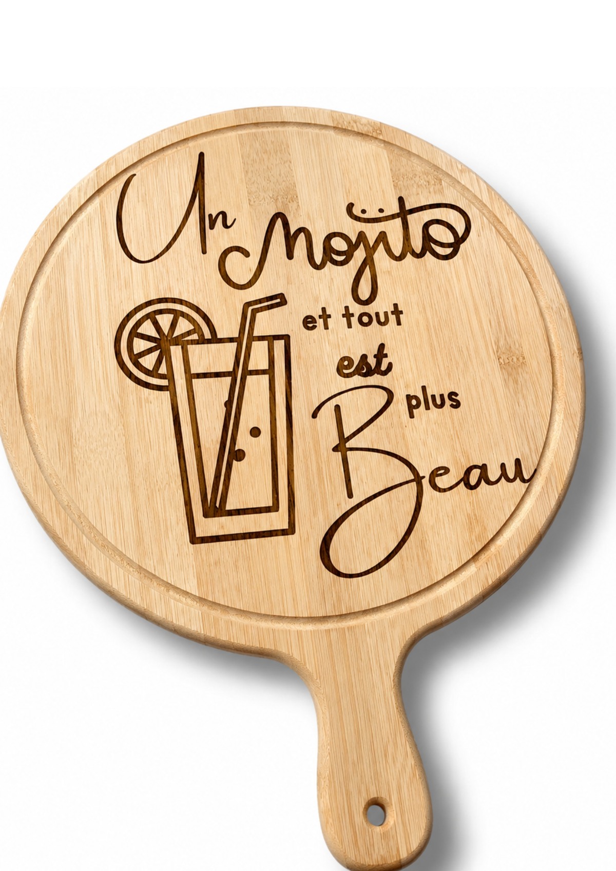🍹 Planche à apéro Mojito – Gravée en bois & personnalisable