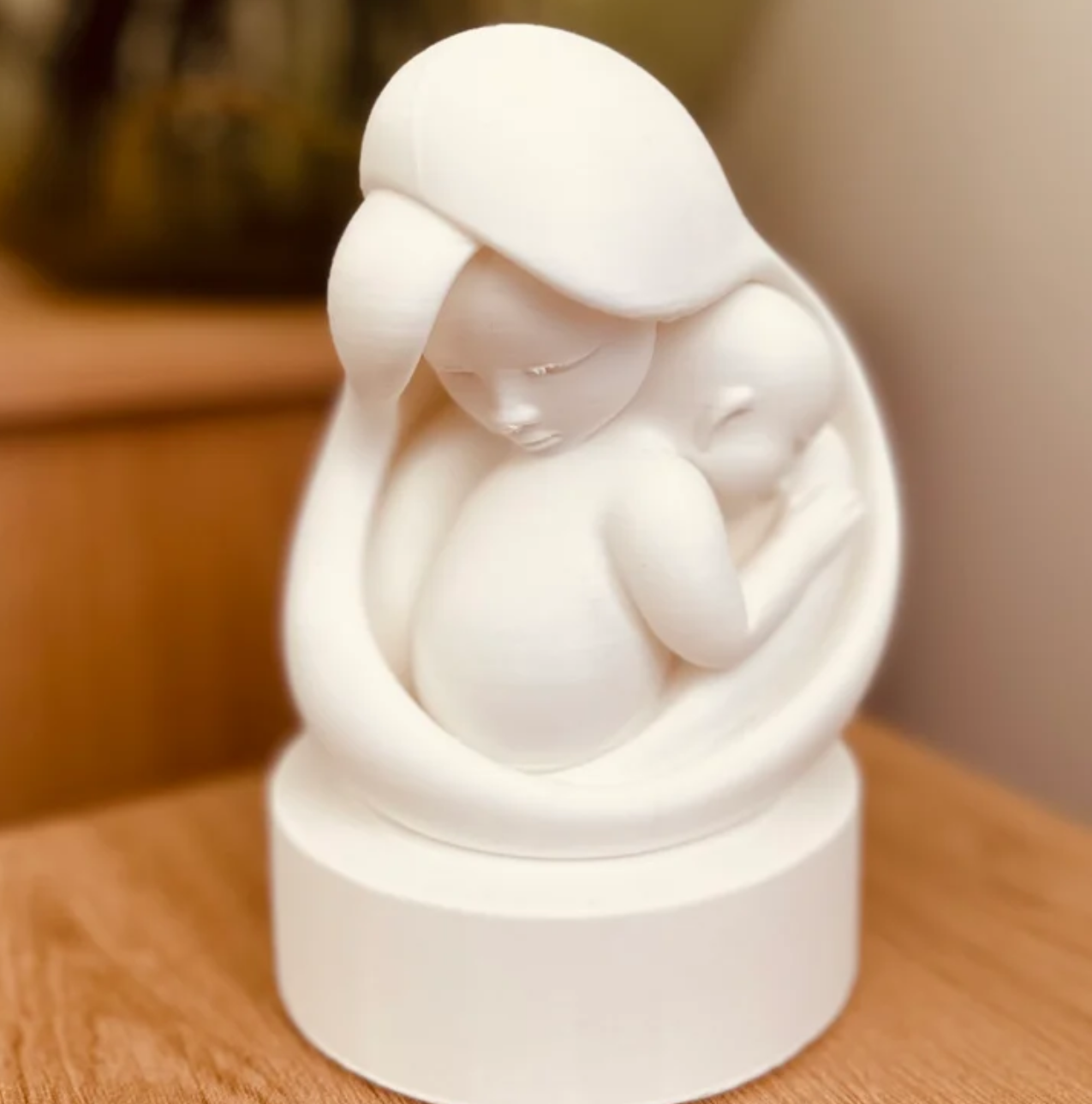 🤍 Sculpture Maman Bébé personnalisable – Déco minimaliste