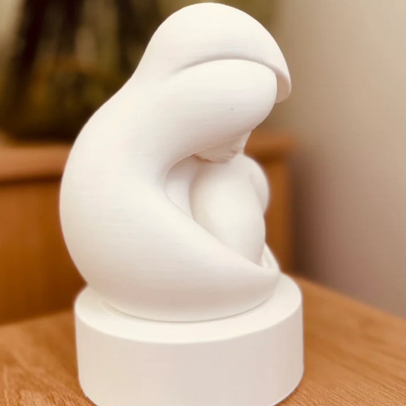 🤍 Sculpture Maman Bébé personnalisable – Déco minimaliste