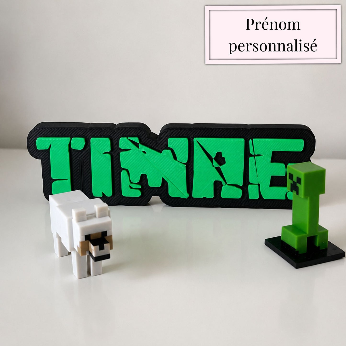 🎮 Prénom décoratif gaming personnalisé – Impression 3D style pixel