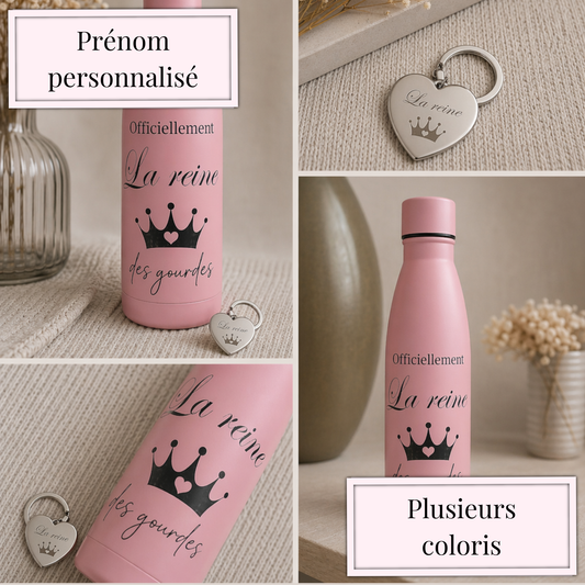 Gourde isotherme rose – “La reine des gourdes” 👑