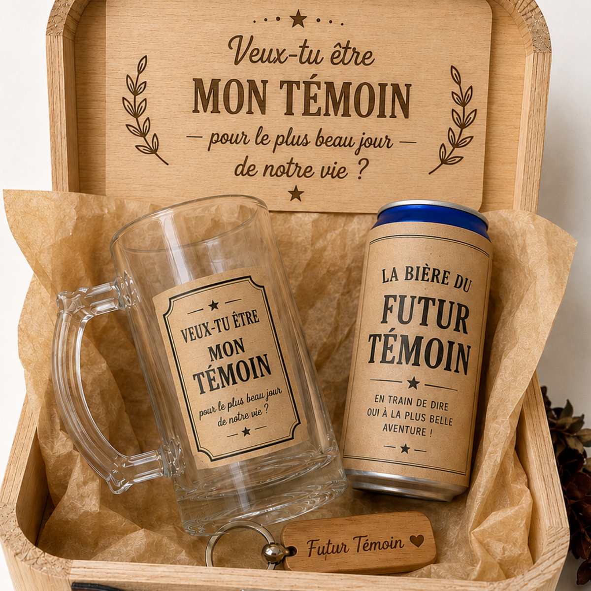 Coffret « Veux-tu être mon témoin ? » – Cadeau personnalisé