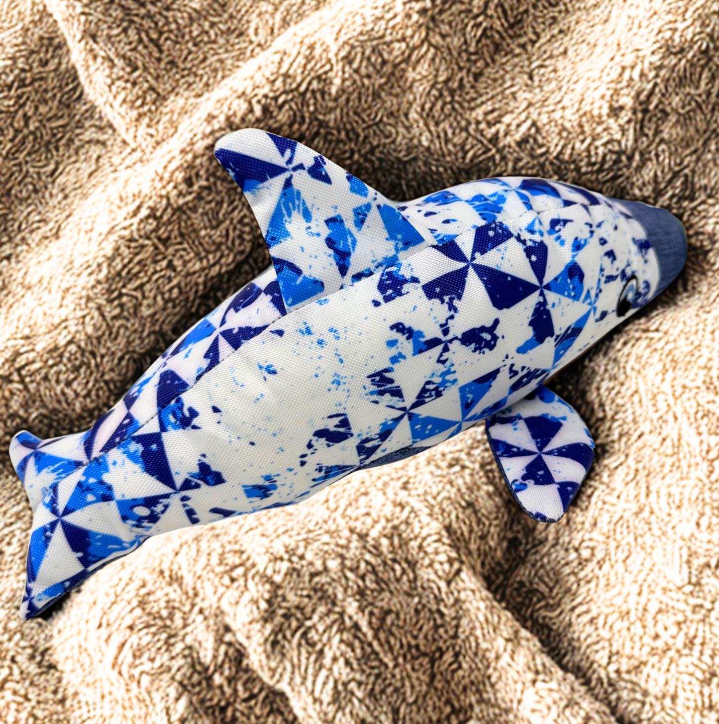 🐬 Jouet pour chien avec pouet-pouet – Dauphin bleu éco 🌊