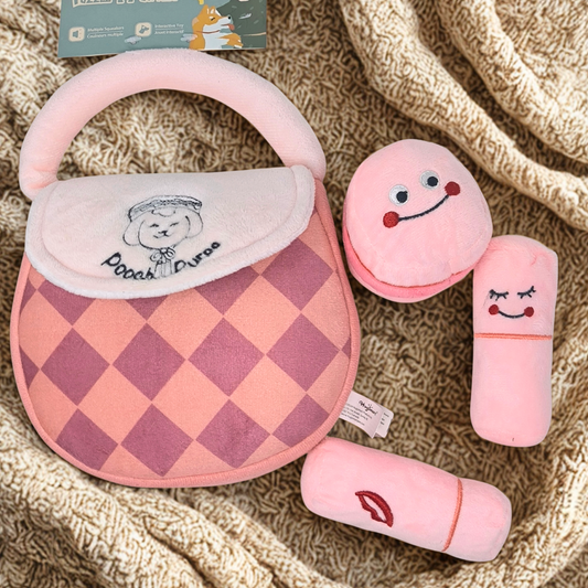 👜 Jouet kawaii pour chien – Sac à main & accessoires (pouet)
