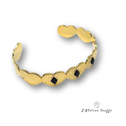 Bracelet jonc “Cœur Noir” – Bohm Paris