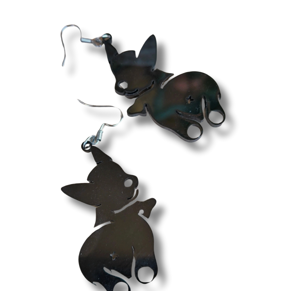 Boucles d’oreilles "Bouledogues noirs" – Acrylique | Édition limitée