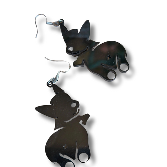 Boucles d’oreilles "Bouledogues noirs" – Acrylique | Édition limitée