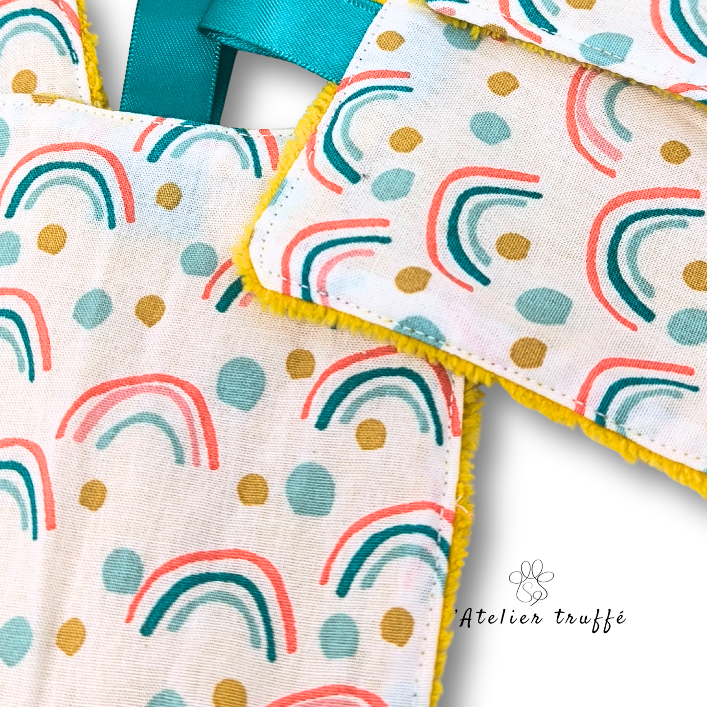 Ensemble “Arc-en-ciel” 6 lingettes + 1 éponge