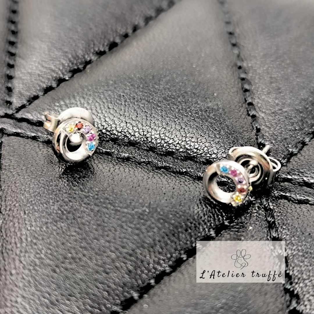 Boucles d’oreilles “Arc-en-Ciel Doré” – Bohm Paris