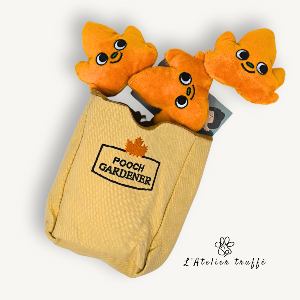 🍁 Jouet sonore pour chien – Sac de feuilles d’automne