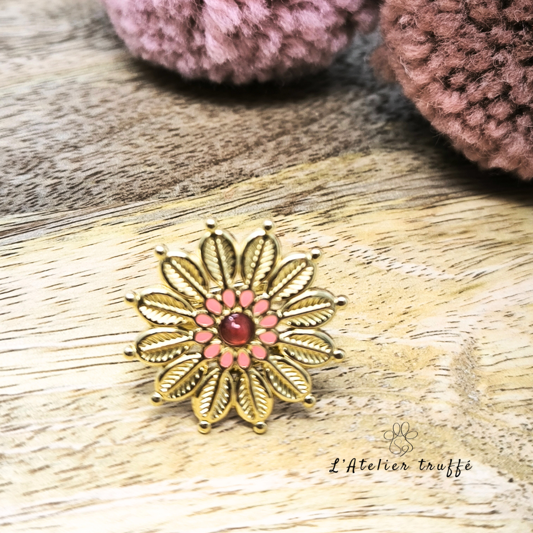 Bague "Fleur d'Amour" - Bohm pierre naturelle