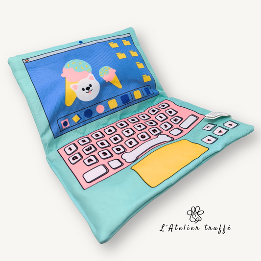 💻 Jouet pour chien – Ordinateur rigolo avec bruit de froissage 🐾