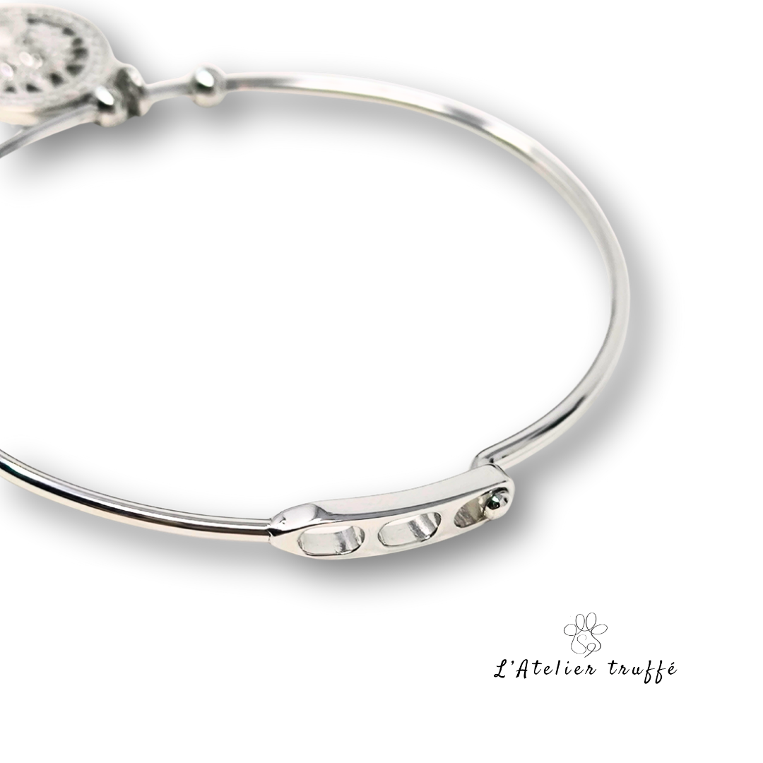 Bracelet jonc “Arbre de Vie Argenté”