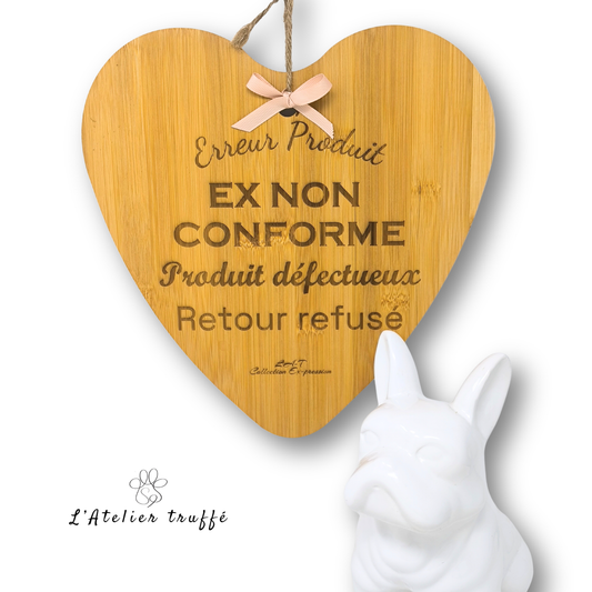 Plaque murale cœur “EX non conforme” – Collection EX-pression