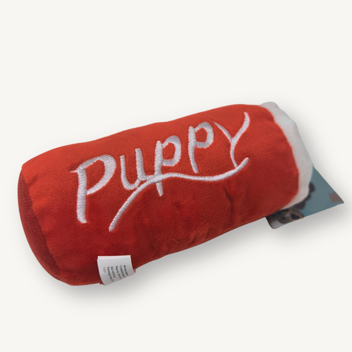 🥤 Jouet fun pour chien – Doudou canette version rouge 🐾