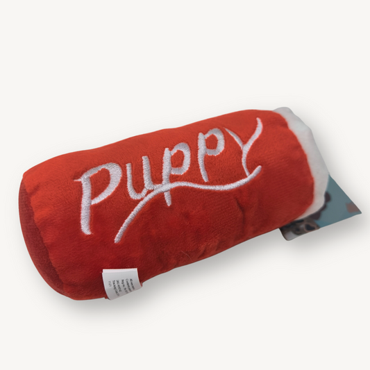 🥤 Jouet fun pour chien – Doudou canette version rouge 🐾