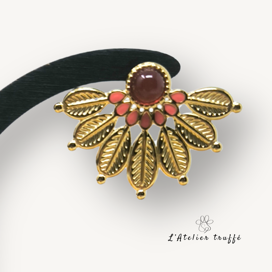 Boucles "Fleur d'Amour" - Bohm - pierre naturelle