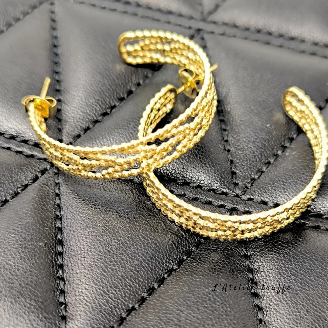 Boucles d’oreilles “Éclat Doré Épis” – Bohm Paris