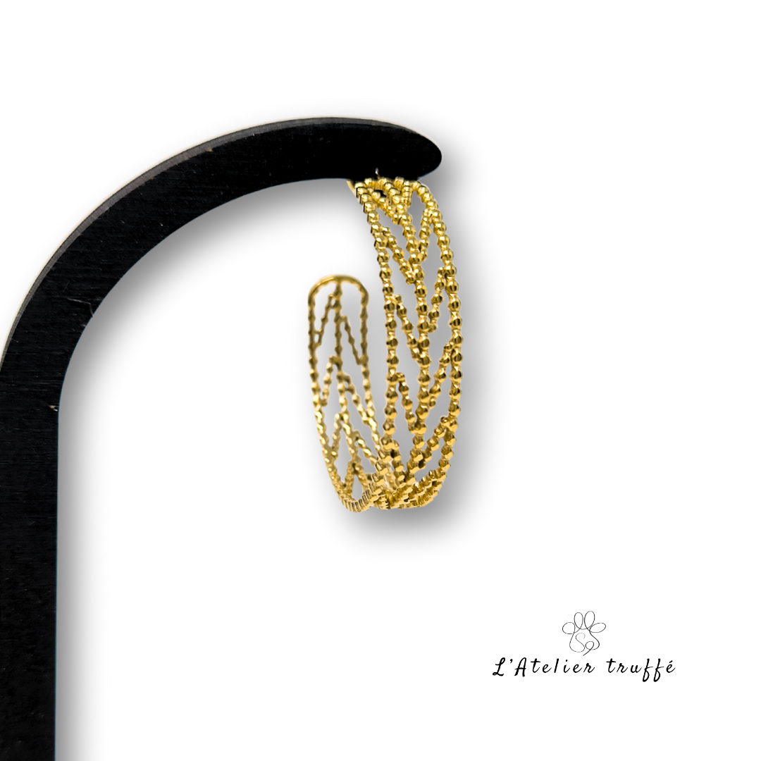 Boucles d’oreilles “Éclat Doré Épis” – Bohm Paris