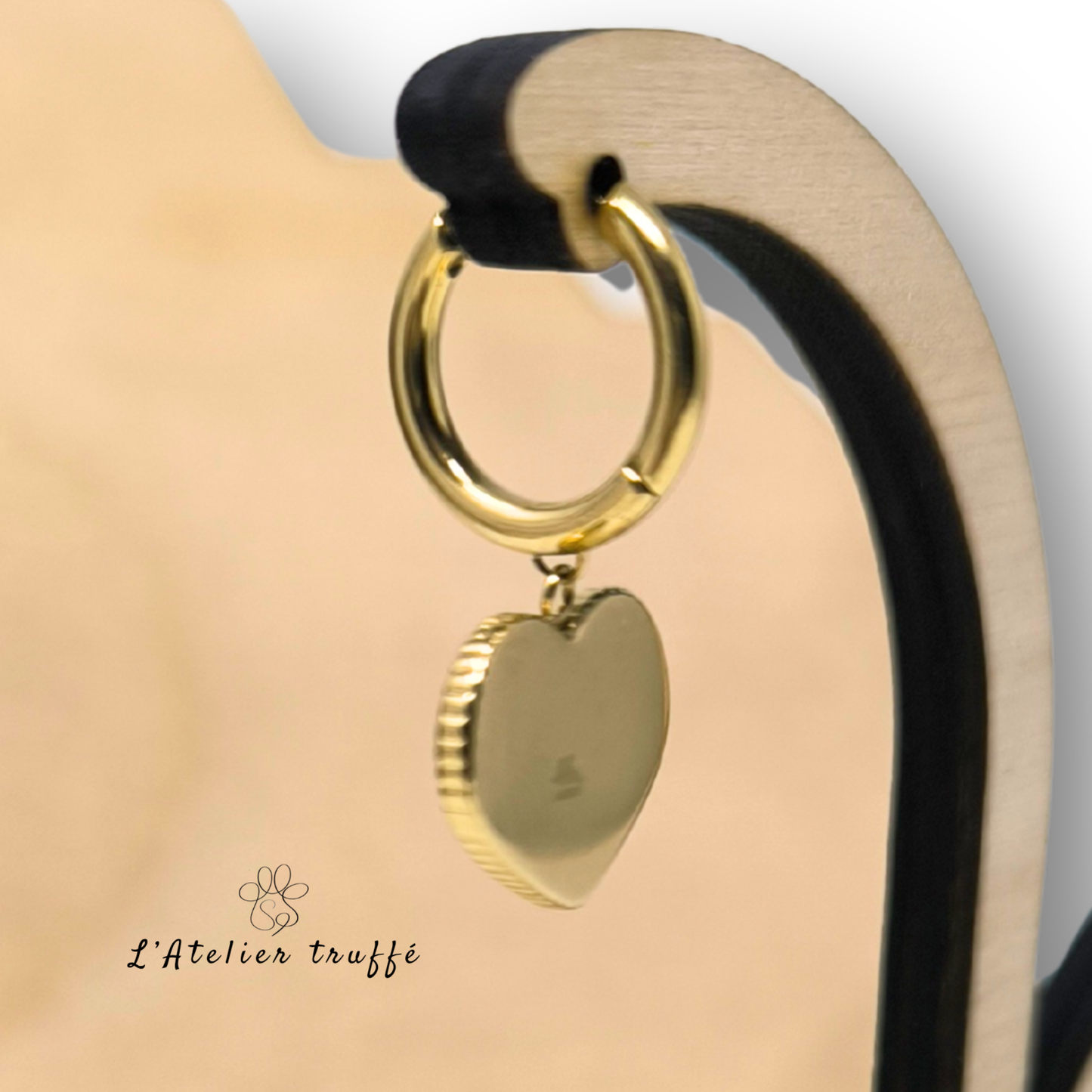 Boucles d’oreilles “Cœur Noir” – Bohm Paris