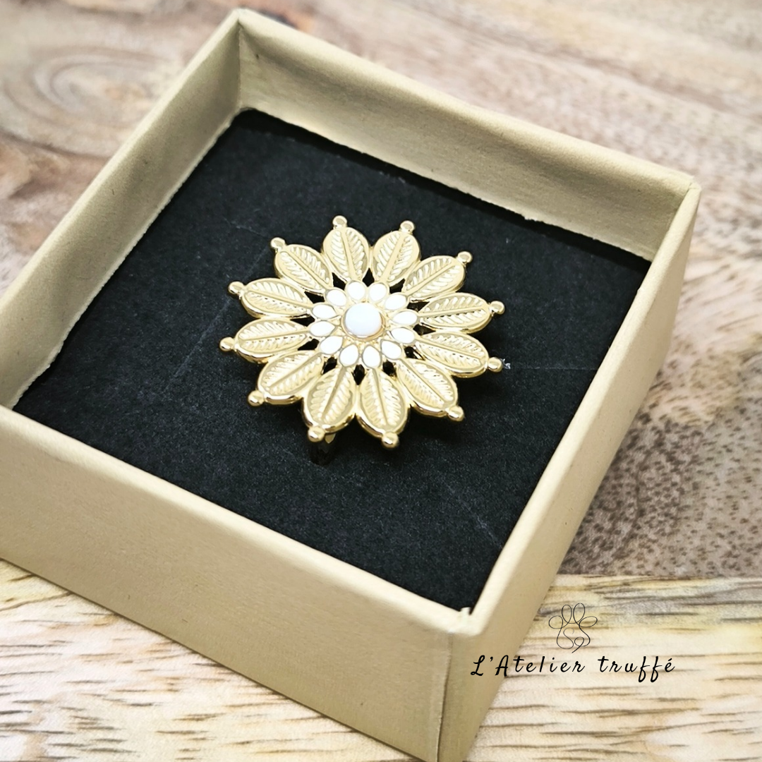 Bague "Fleur d'Amour" - Bohm pierre naturelle