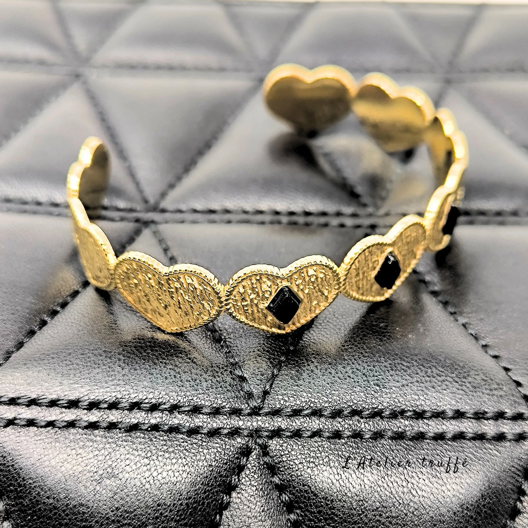 Bracelet jonc “Cœur Noir” – Bohm Paris