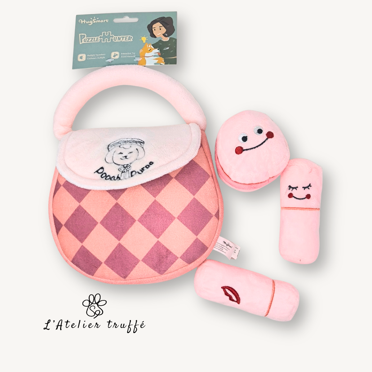 👜 Jouet kawaii pour chien – Sac à main & accessoires (pouet)