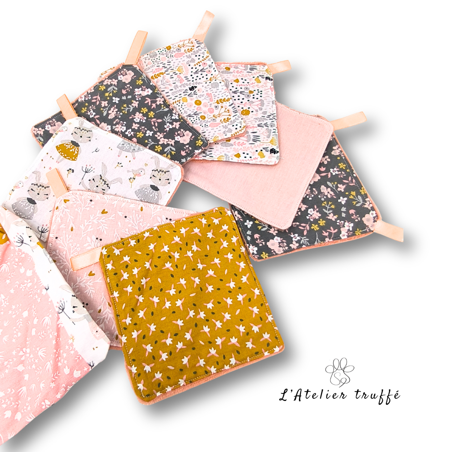 🧺 Lingettes “Petit Printemps” – Création artisanale 🌷