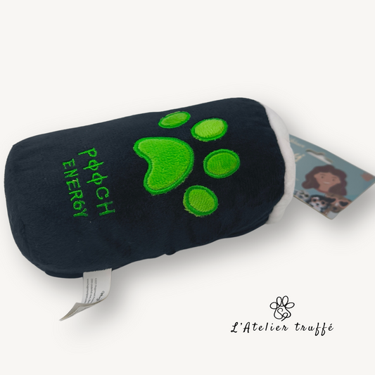 🥤 Jouet fun pour chien – Doudou canette version verte 🐾