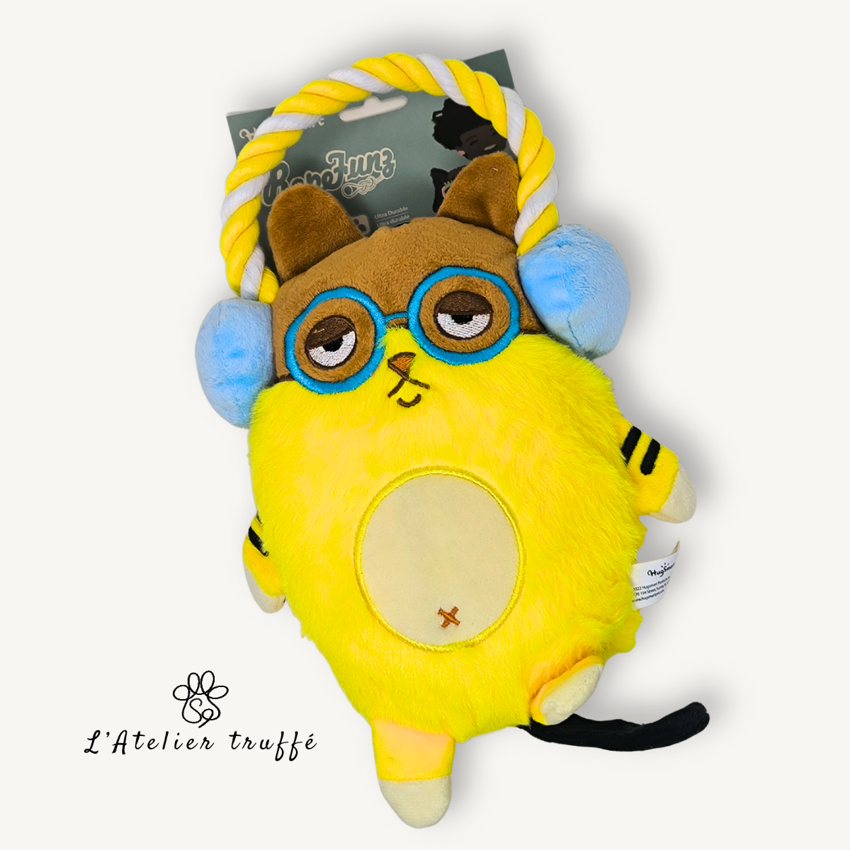 🐭 Jouet pour chien – Souris rigolote avec corde & pouet pouet