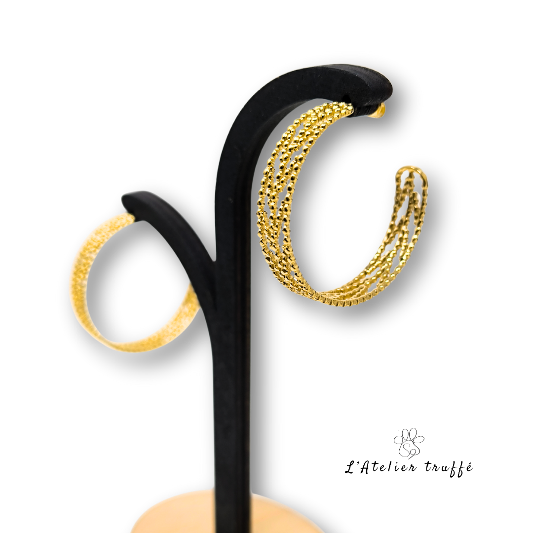 Boucles d’oreilles “Éclat Doré Épis” – Bohm Paris